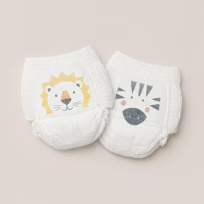 Size 5 nappy pants: zebra & lion