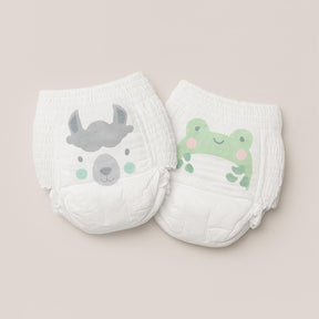 Size 8 nappy pants: frog & llama
