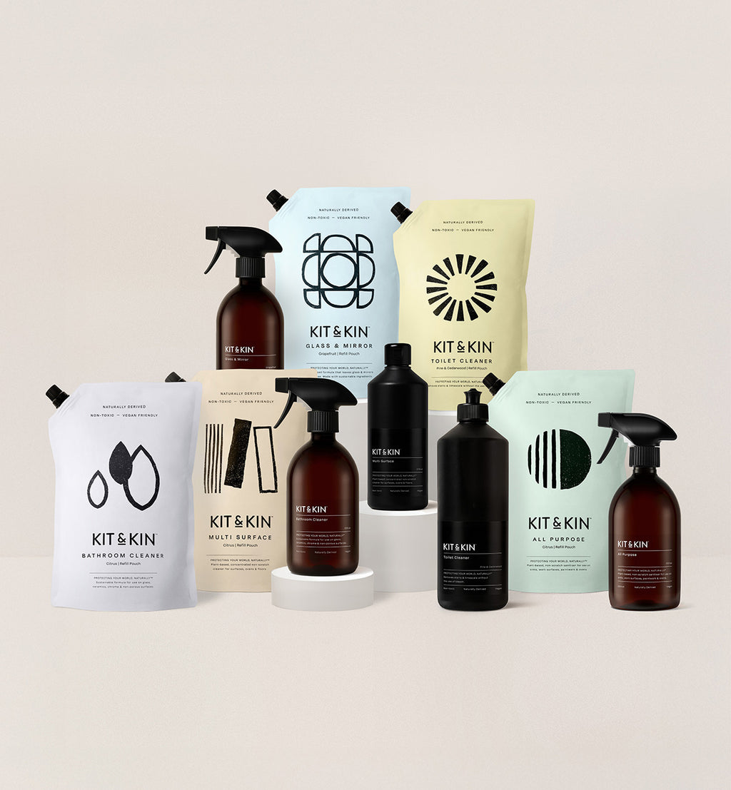 Kit & Kin non-toxic home eco cleaning bundle for safe, for sustainable plant-based cleaning for every room in your home 