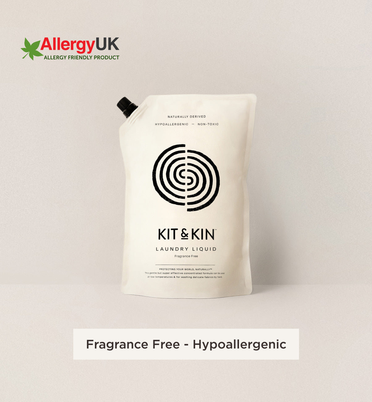 Our Kit & Kin eco laundry detergent is hypoallergenic and fragrance-free, perfect for delicate and sensitive skin