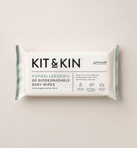 Kit & Kin eco baby wipes pack - hypoallergenic, plastic-free and safe for newborns