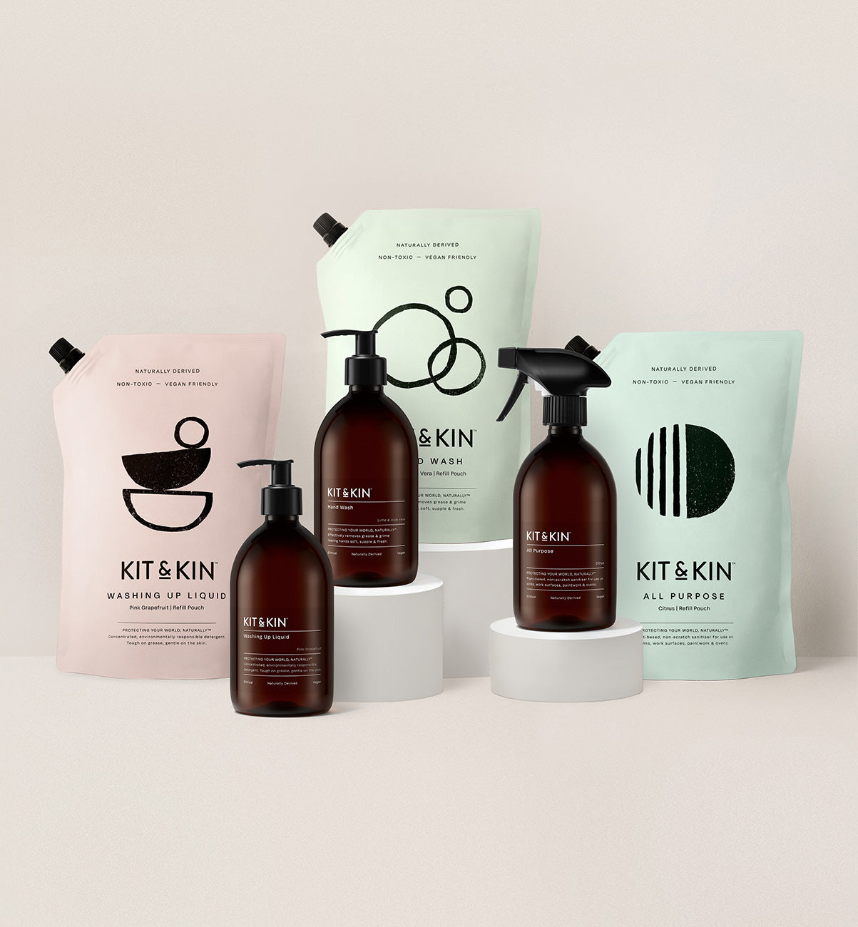 Kit & Kin non-toxic daily essentials eco cleaning bundle with plant-based cleaning products