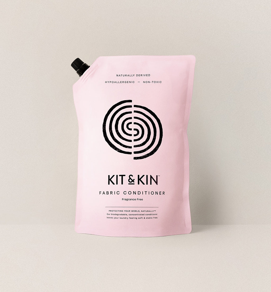 Kit & Kin non-toxic hypoallergenic fabric conditioner refill, eco-friendly, gentle on fabrics and suitable for sensitive skin and newborn clothing