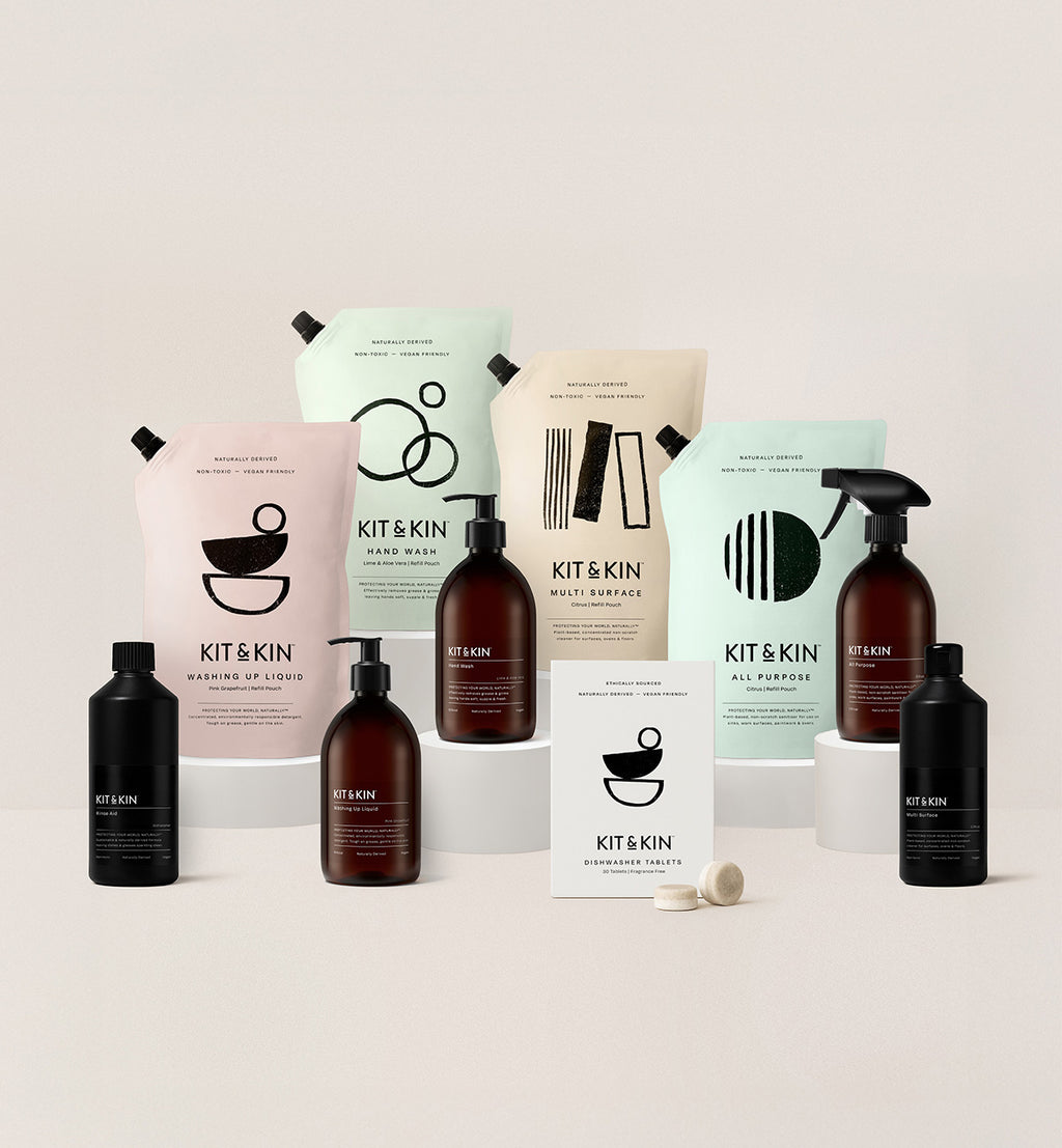 Kit & Kin non-toxic kitchen eco cleaning bundle, with plant-based, sustainable kitchen cleaners