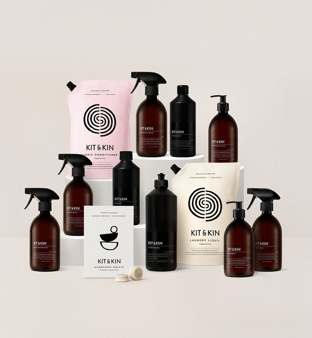 Kit & Kin non-toxic ultimate eco cleaning bundle, with plant-based household cleaning products plus eco friendly refills