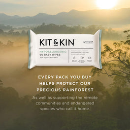Every Kit & Kin wipes pack helps protect precious rainforest habitats and supports remote communities and endangered species