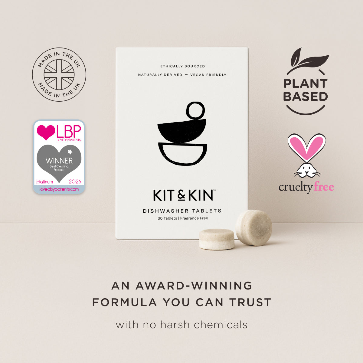 Eco Dishwasher Tablets | Non-Toxic & Powerful | Kit & Kin