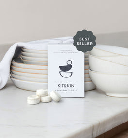 Our bestselling eco-friendly Kit & Kin dishwasher tablets will leave your plates and bowls sparkling, without the harsh chemicals. Non-toxic, pet-friendly and vegan, our eco dishwasher tablets are made with powerful plant-based ingredients. 