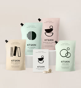 Kit & Kin eco kitchen cleaning refillable bundle, plant-based, non-toxic cleaning refills