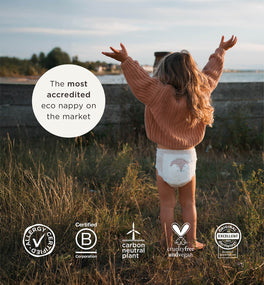 Kit & Kin eco nappy pants are B Corp Certified, carbon neutral and allergy certified