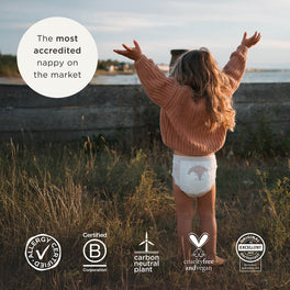 Kit & Kin eco nappy pants are B Corp Certified, carbon neutral and allergy certified