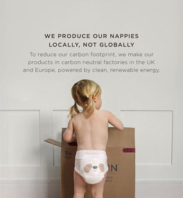 Kit & Kin eco-friendly nappy pants made in carbon neutral factories in UK and Europe