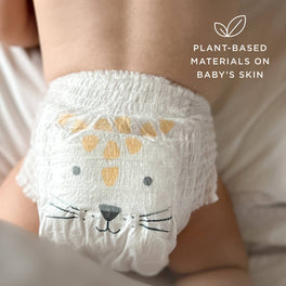 Baby in Kit & Kin eco nappy pants, super-soft plant-based pull up nappies