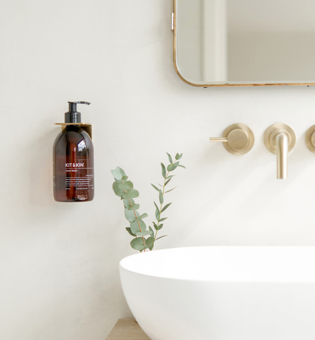 Our Kit & Kin eco-friendly hand wash for sensitive skin comes in stylish refillable bottles that look great on display in your home