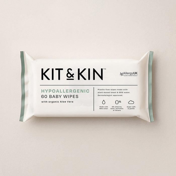 Kit & Kin eco baby wipes pack - hypoallergenic, plastic-free and safe for newborns