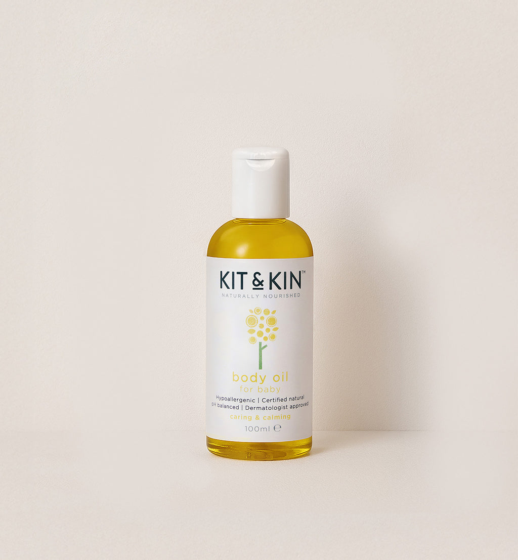 Kit & Kin natural baby oil - gentle organic skincare for babies, old packaging