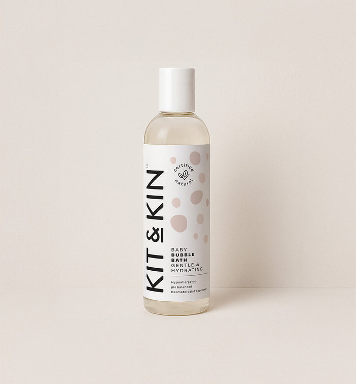 Kit & Kin natural hypoallergenic bubble bath for babies, safe, gentle, plant-based bath time products for newborns
