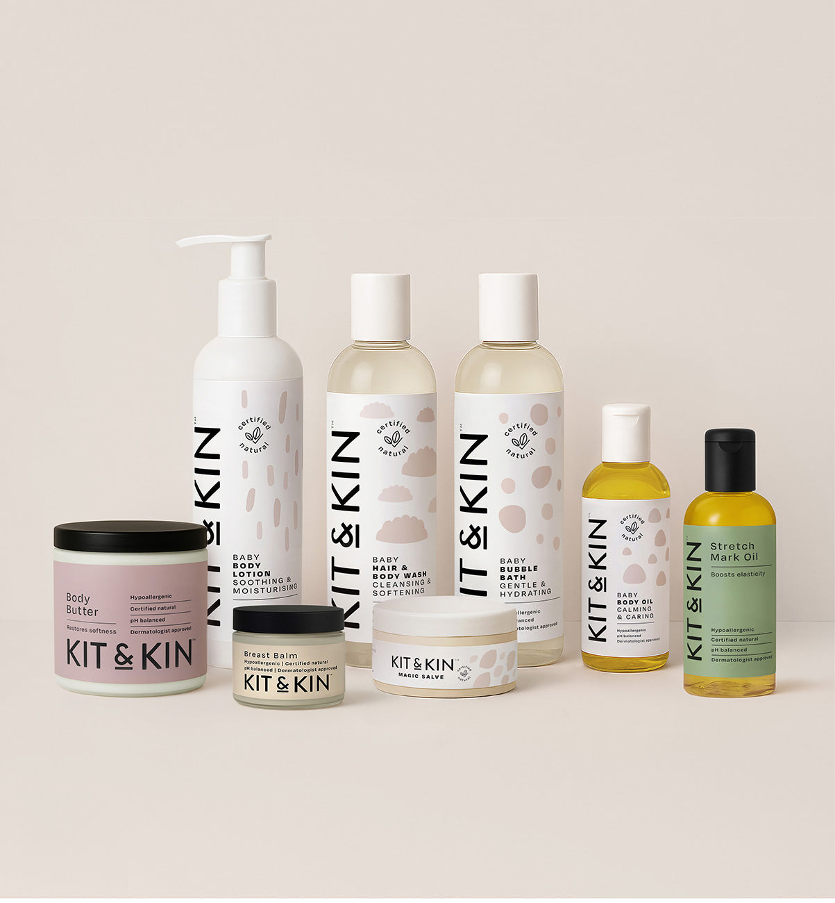 Kit & Kin natural baby and new mum skincare bundle, safe, gentle, plant-based products - perfect baby shower gift 