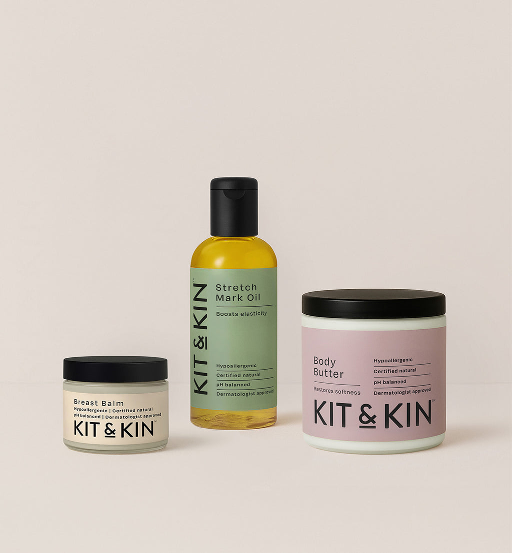 Kit & Kin natural skincare bundle for new mums, gentle and non-toxic gift for baby showers