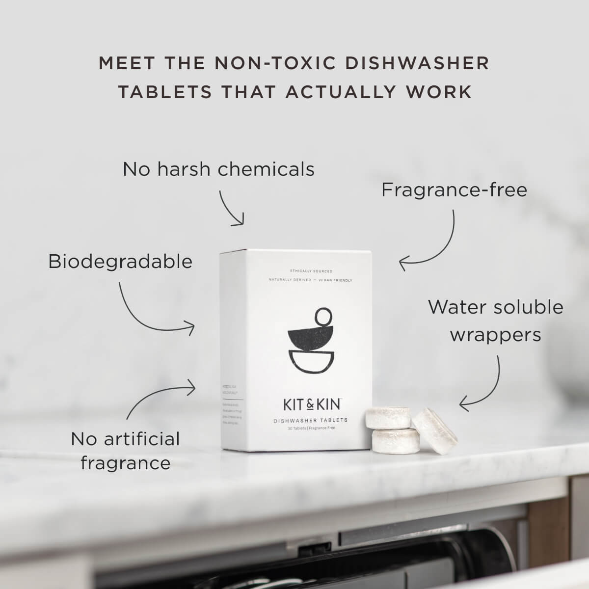 Eco Dishwasher Tablets | Non-Toxic & Powerful | Kit & Kin