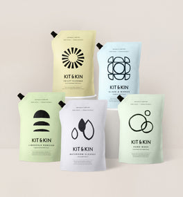 Kit & Kin non-toxic plant-based refillable cleaning bundle, eco bathroom cleaning product refills