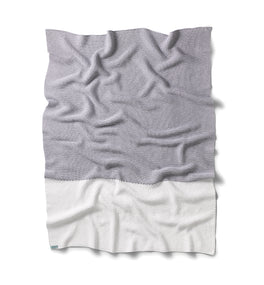 Soft organic cotton knitted baby blanket from Kit & Kin, ideal for unisex newborn gift.