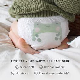 Toddler wearing Kit & Kin plant-based eco nappy pants - oursuper-soft and hypoallergenic pull ups