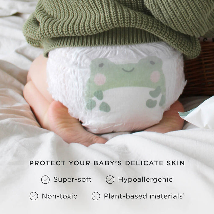 Toddler wearing Kit & Kin plant-based nappy pants - oursuper-soft and hypoallergenic pull ups