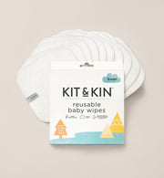 Our Kit & Kin reusable baby wipes, super-soft eco washable wipes for sensitive baby skin.