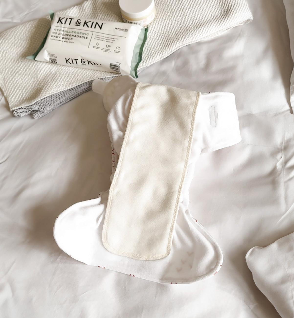 Eco-friendly reusable nappy insert by Kit & Kin, giving your cloth nappies extra absorbency for heavy wetters or overnight. 