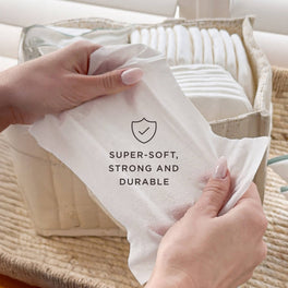 Super-soft, strong and durable baby wipes for gentle, effective cleaning